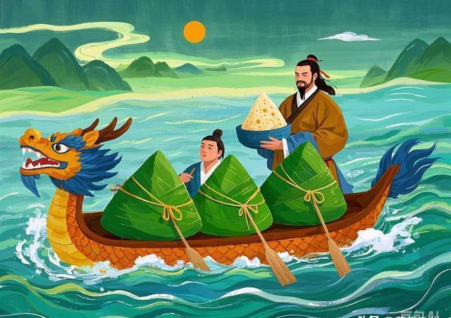 a mis Zongzi dans la rivi&egrave;re